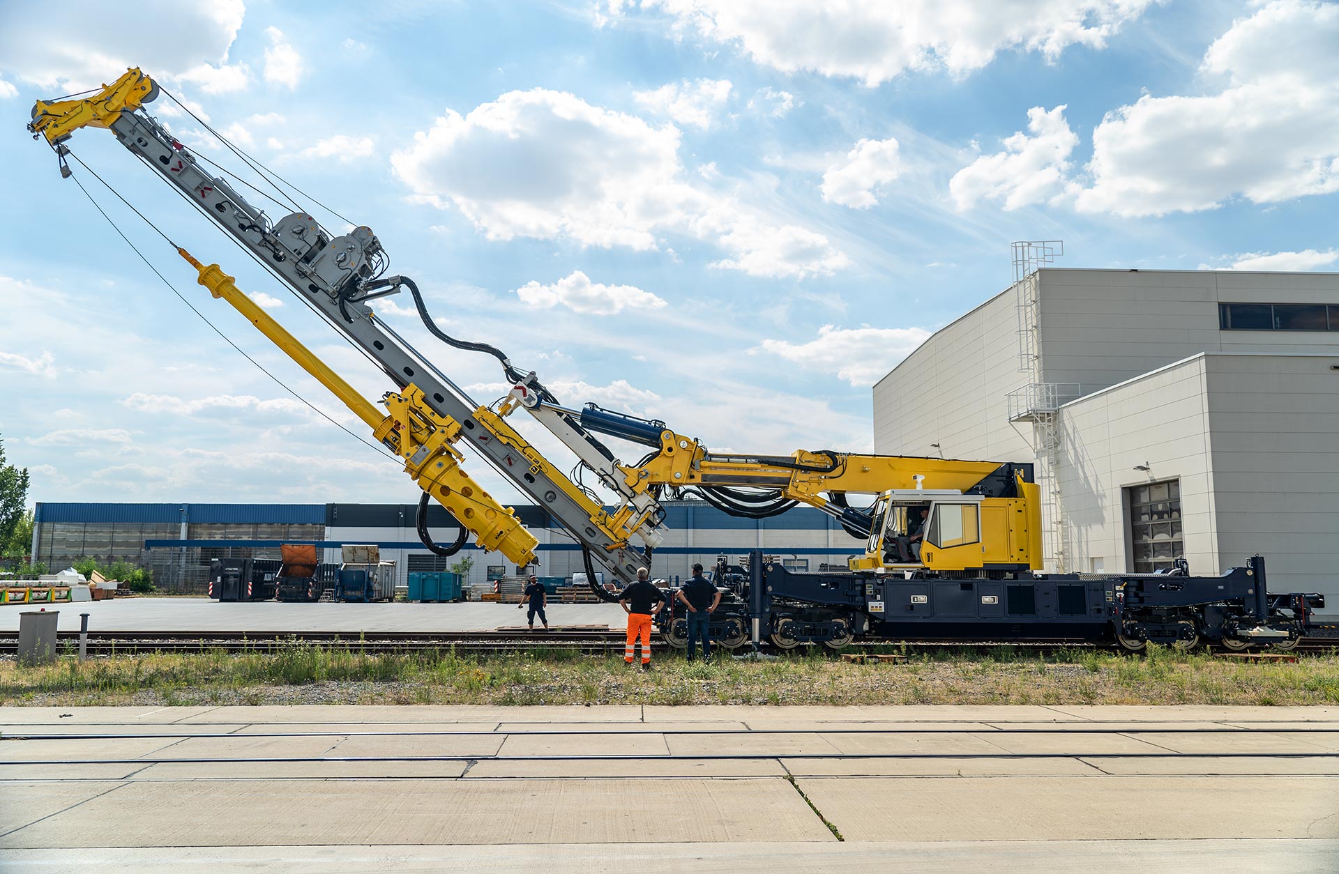 Gleisgründungszug GGZ Eisenbahnkran schienengebundenes Spezialfahrzeug