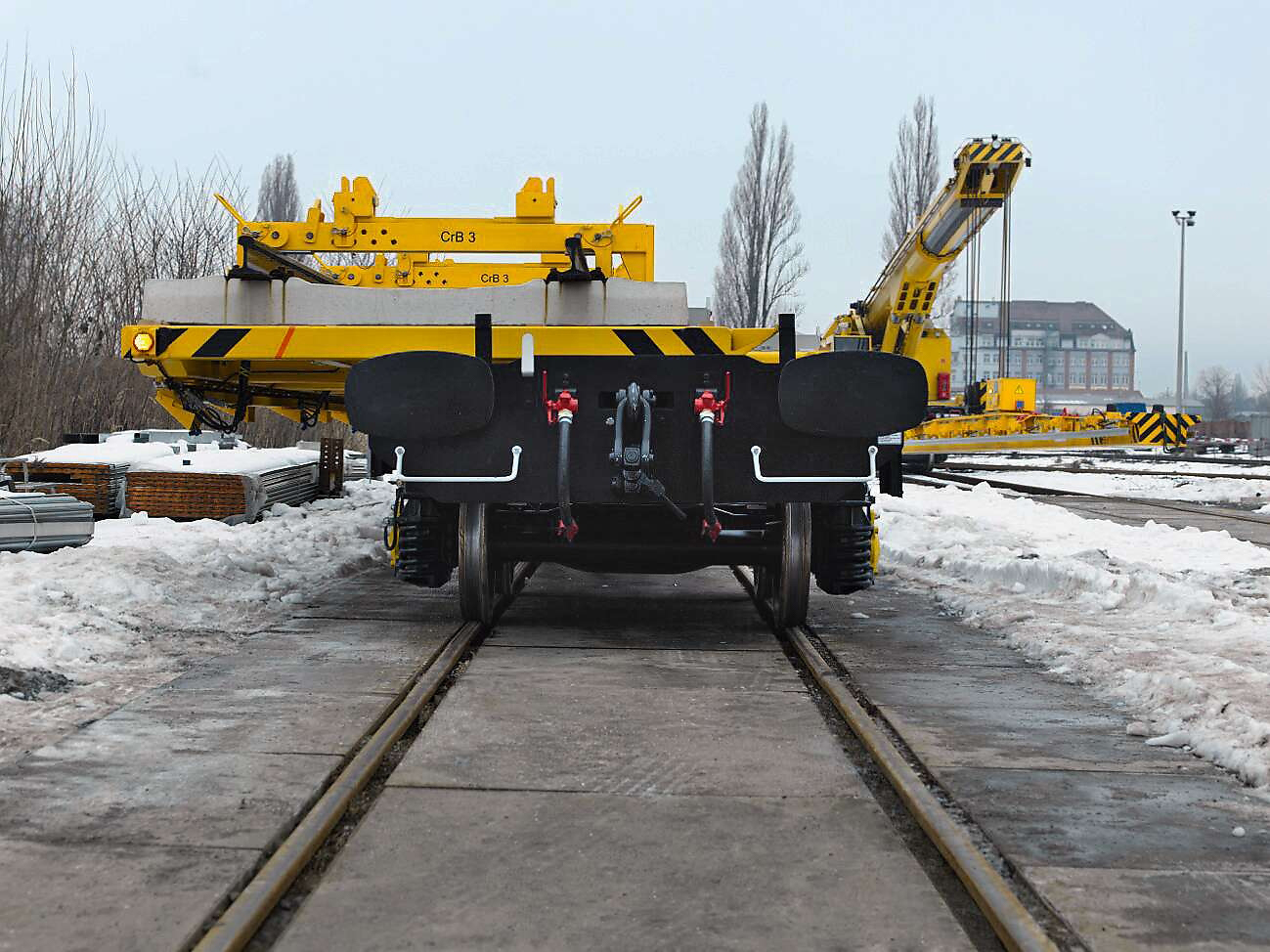 Switch Tilter Transporter Weichenlogistik Weichenumbau Eisenbahnkran