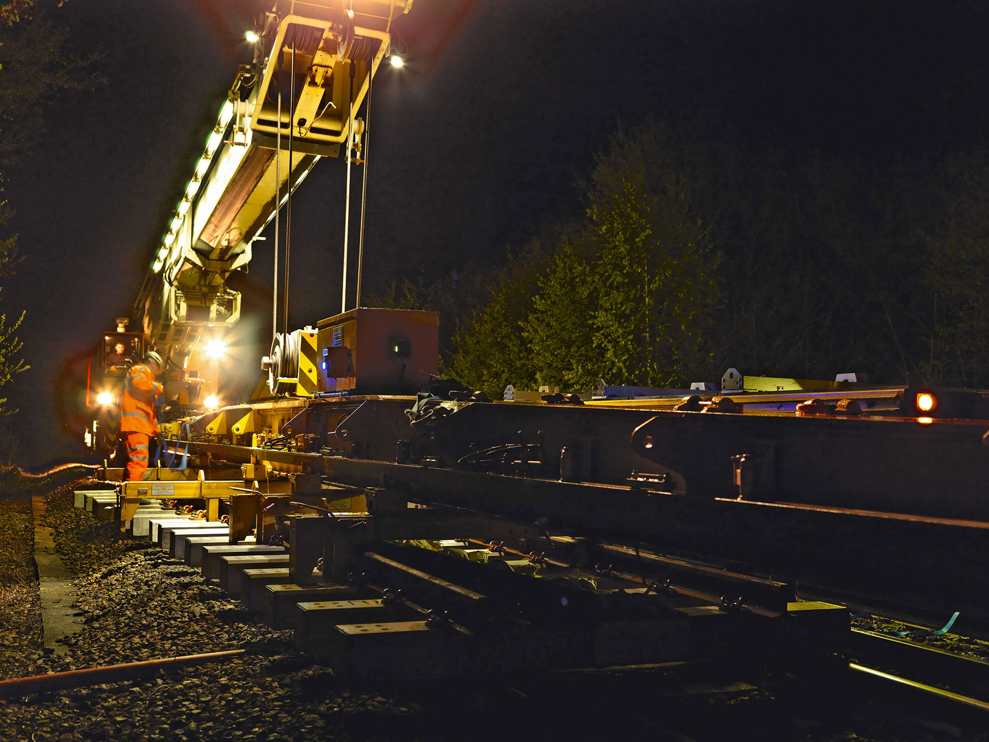 Switch Tilter Transporter Weichenlogistik Weichenumbau Eisenbahnkran